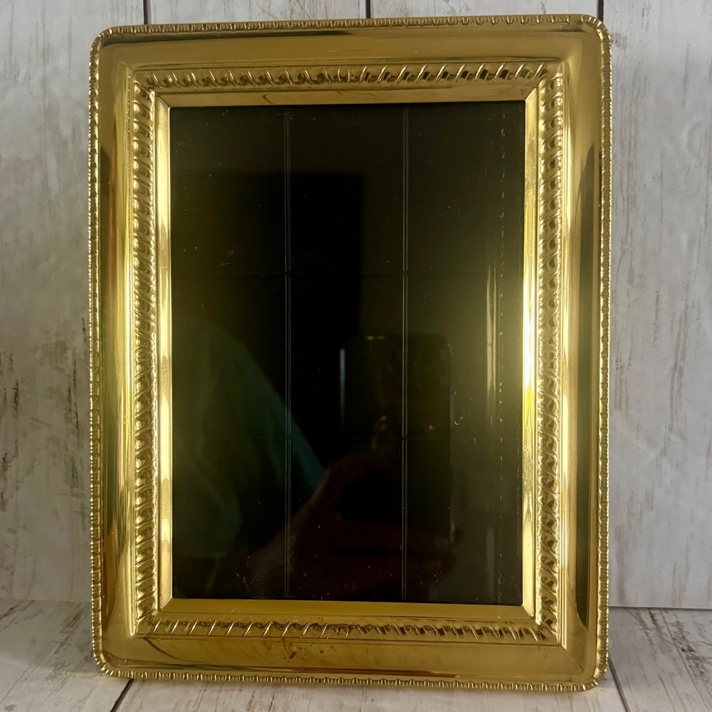 Vintage Gold Tone 5x7" Photo Frame & 3x5" Photo Album Storage Box Velvet Easel